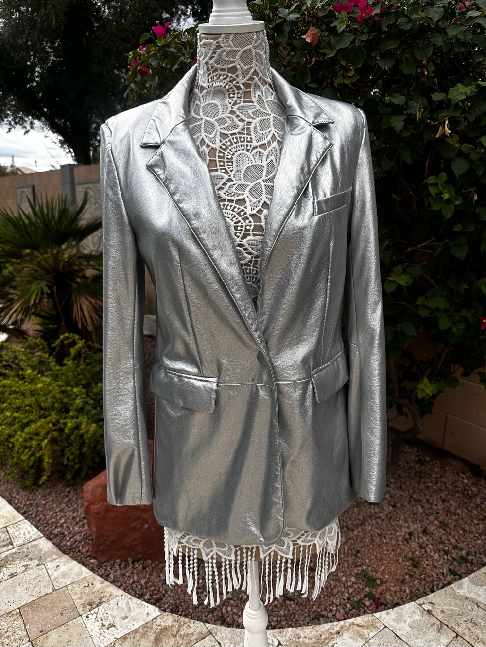 Silver Jayley leather blazer size Small /medium